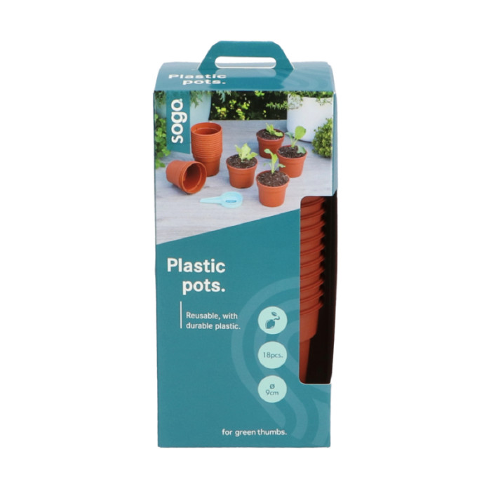 SOGO Plasticne saksije terra boja 9cm 18kom-SO887327