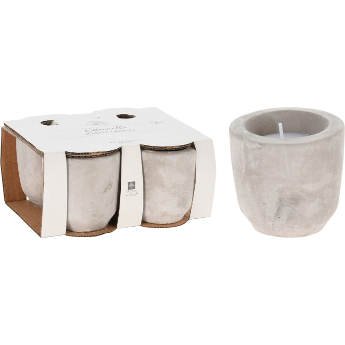 Svijeca-Mirisna-Citronella-Set od 4-U posudama od cementa-WJCC5090000